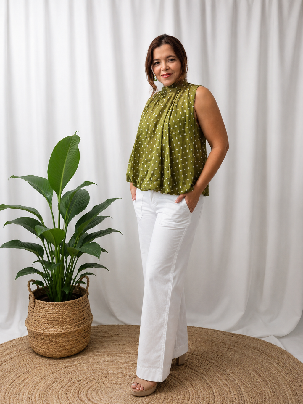 Blusa Verde de Lunares (in Italy)