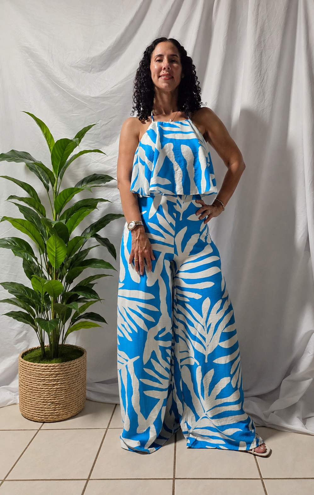 Blue Breeze Tropical Jumpsuit
